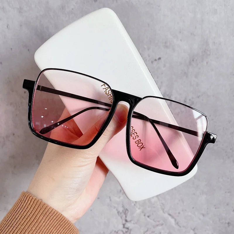 HCHES Luxury Square Sunglasses Women Men Fashion Oversize Siamese Sun Glasses Female Big Frame One Piece