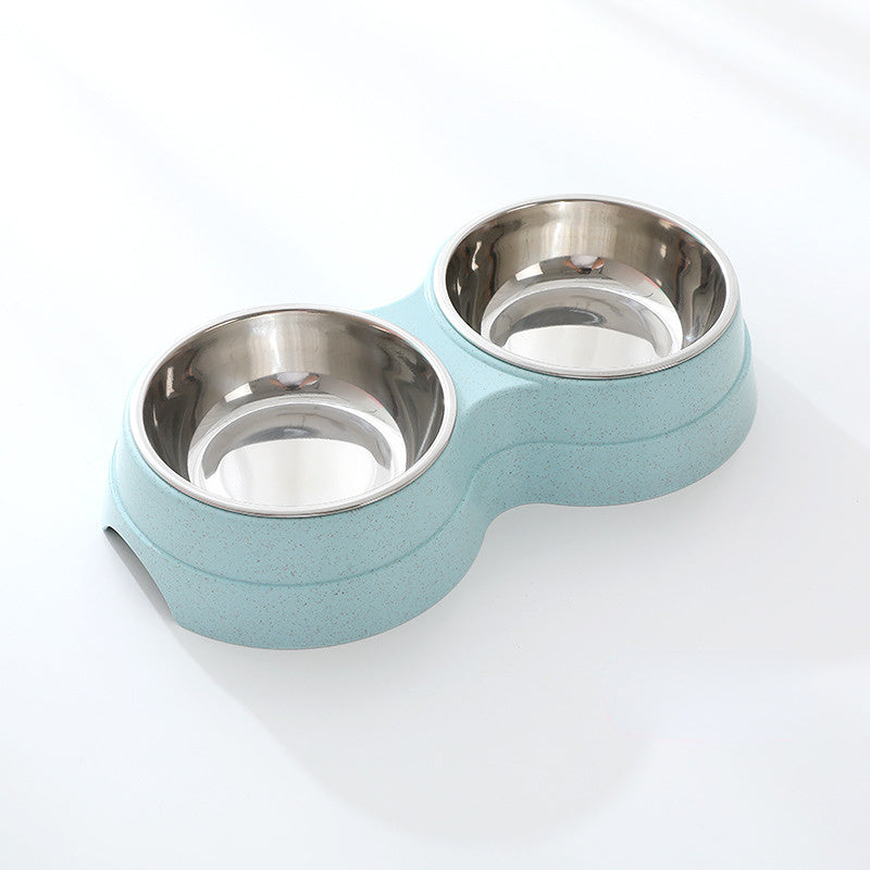 Stainless Steel Double Pet Bowls - Non-Slip Dog Cat Food Water Feeder