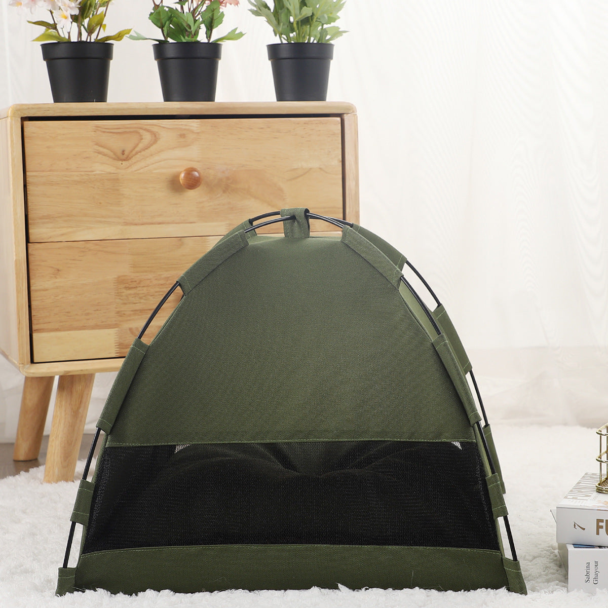 Cozy Cat Tent Bed - Portable Pet Cave with Self-Cooling Mat
