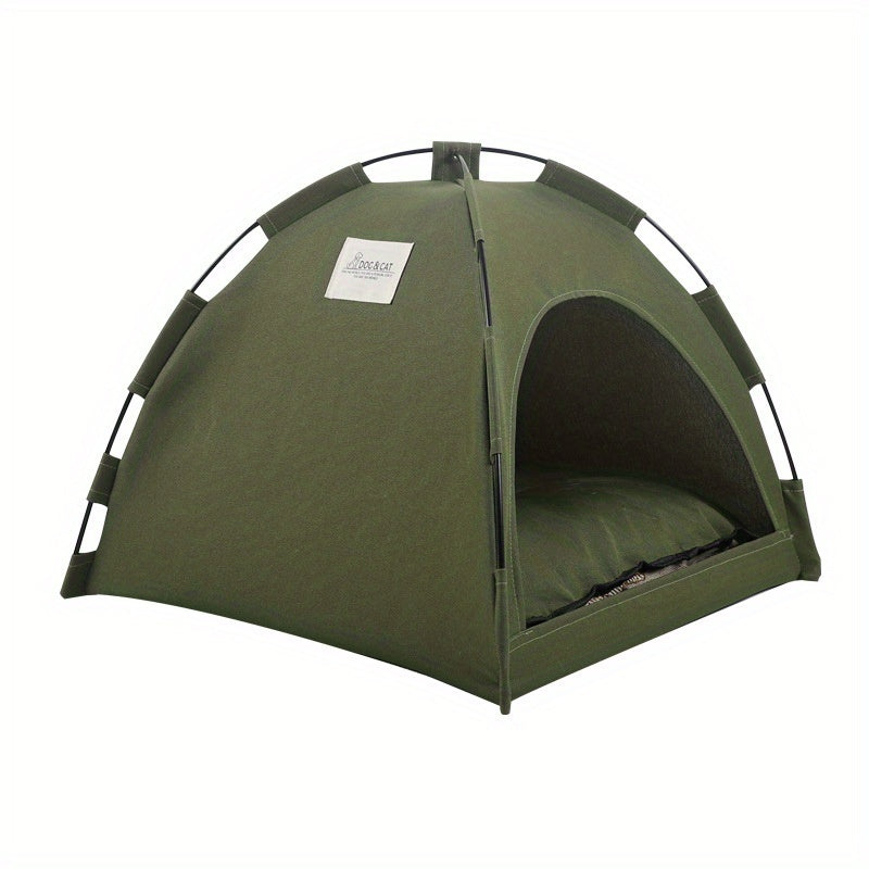 Cozy Cat Tent Bed - Portable Pet Cave with Self-Cooling Mat