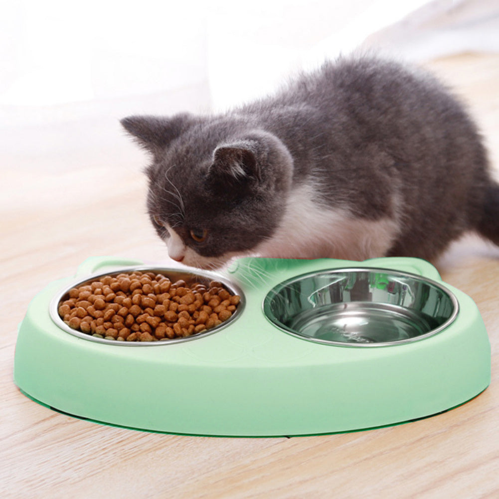 Premium Dog Bowls Set - Stainless Steel with Non-Slip Station