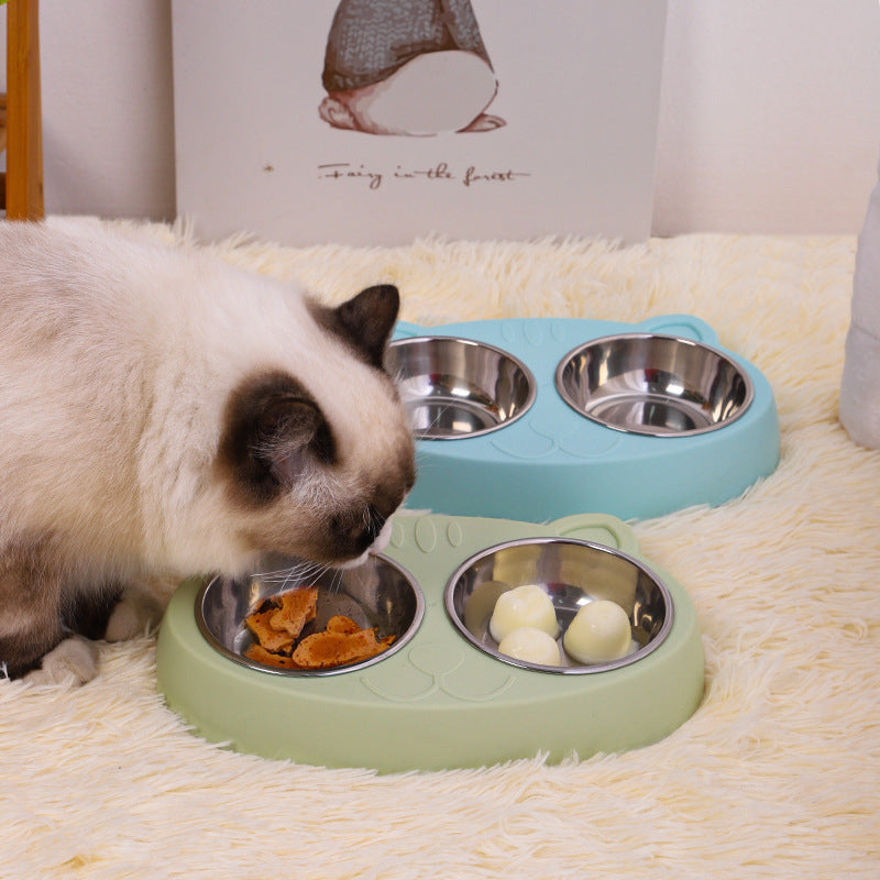 Premium Dog Bowls Set - Stainless Steel with Non-Slip Station