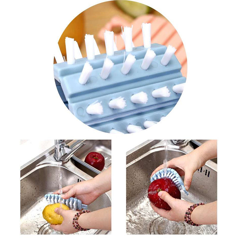 Flexible Vegetable &amp; Fruit Cleaning Brush - Fresh Produce Scrubber