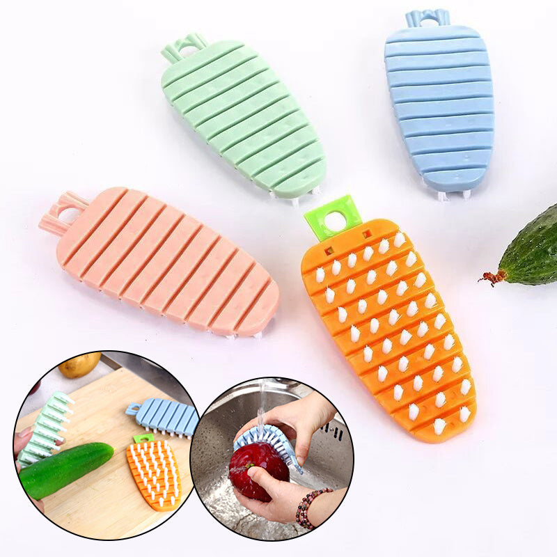 Flexible Vegetable &amp; Fruit Cleaning Brush - Fresh Produce Scrubber