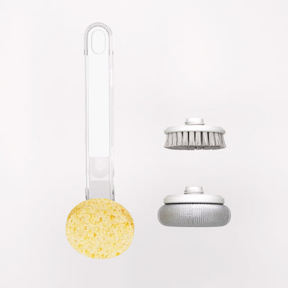 Long Handle Wok Cleaning Brush - Professional Kitchen Scrubber