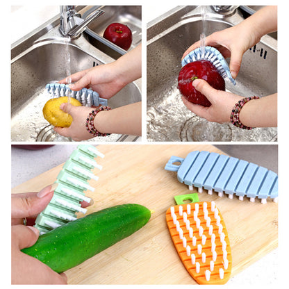 Flexible Vegetable &amp; Fruit Cleaning Brush - Fresh Produce Scrubber