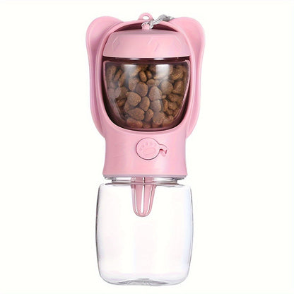 2-in-1 Dog Water Bottle - Portable Travel Bottle with Food Container