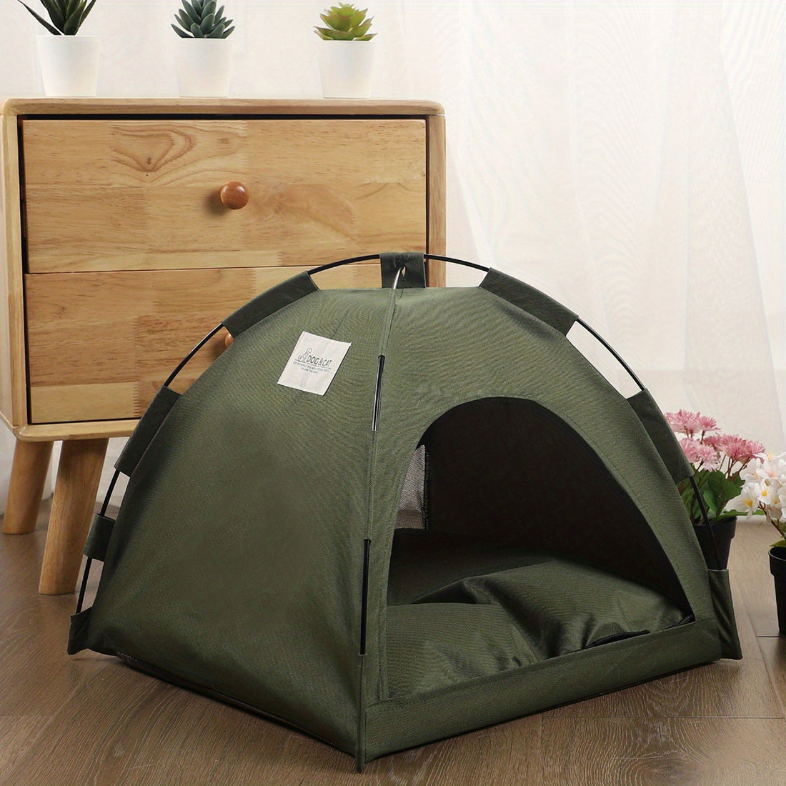 Cozy Cat Tent Bed - Portable Pet Cave with Self-Cooling Mat