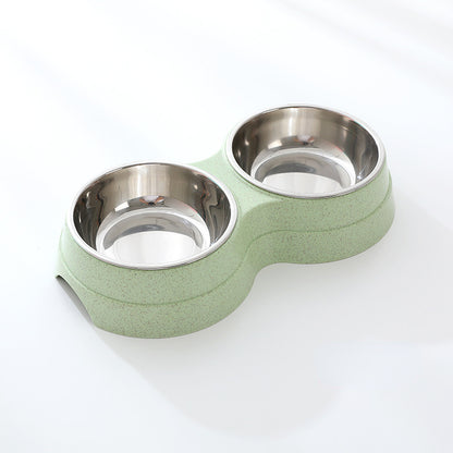 Stainless Steel Double Pet Bowls - Non-Slip Dog Cat Food Water Feeder