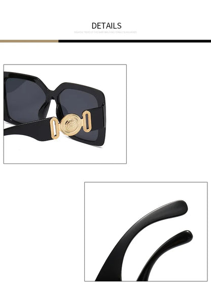 Big Square Frame Sunglasses For Men Women Brand Design Luxury Vintage Fashion Male Ladies Driving Black Sun Glasses Eyewear 2024