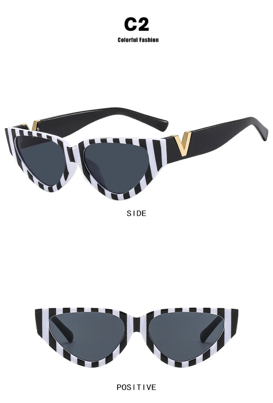 Luxury Vintage Cat Eyt Sunglasses Women 2023 Fashion V Brand Designer Cateye Sun Glasses Female Eyewear UV400 Gafas De Sol Mujer