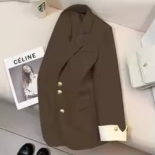 2024 Women Single Breasted Loose White Blazer Office Lady Loose Classic Coat Basic Suit Jacket Female Chic Outwear Clothing