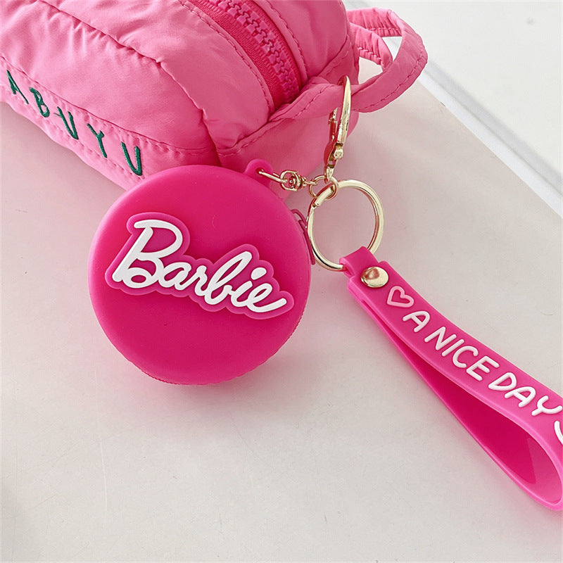 Miniso Barbie Women Money Bag Case For Airpods Pro Case,Soft Silicone Earphone Cover For Airpods 3 Case With Key Chain For Girls