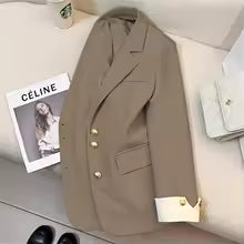 2024 Women Single Breasted Loose White Blazer Office Lady Loose Classic Coat Basic Suit Jacket Female Chic Outwear Clothing