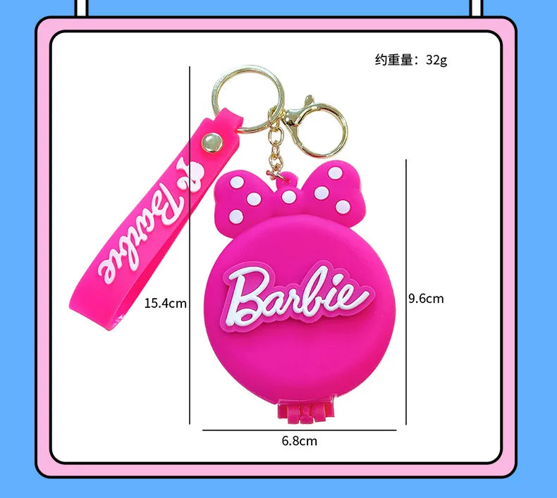 Barbie Airbag Comb Keychain Anime Cute Girl Fashion Shoulder Bag Keychain Pendant Decorative Accessories Portable Hair Comb