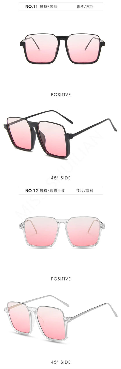 HCHES Luxury Square Sunglasses Women Men Fashion Oversize Siamese Sun Glasses Female Big Frame One Piece