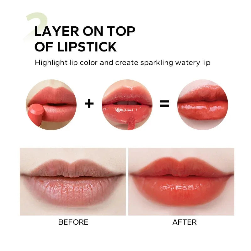 8 Colors Moisturizing Candy Lip Gloss Pearlescent Lustrous Mirror Nude Lip Stain Natural Lip Oil Valentine&