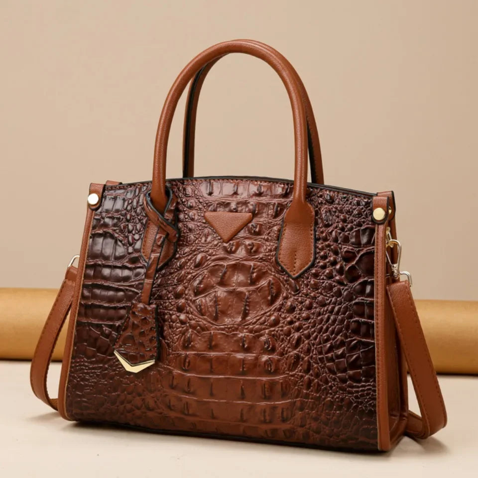 Vintage Crocodile Leather Top Handle Bag