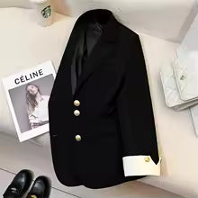 2024 Women Single Breasted Loose White Blazer Office Lady Loose Classic Coat Basic Suit Jacket Female Chic Outwear Clothing