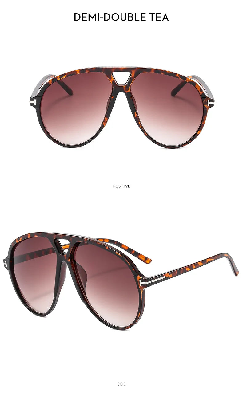Retro Pilot Oversized Sunglasses