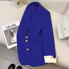 2024 Women Single Breasted Loose White Blazer Office Lady Loose Classic Coat Basic Suit Jacket Female Chic Outwear Clothing