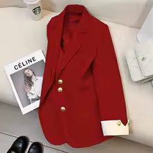 2024 Women Single Breasted Loose White Blazer Office Lady Loose Classic Coat Basic Suit Jacket Female Chic Outwear Clothing