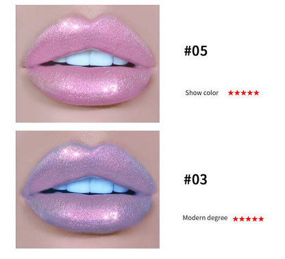 Handaiyan Lip Gloss Longlasting Glitter Lip Glaze Lipstick Liquid Waterproof Moisturize Luminous Shimmer Shiny Lipgloss Makeup