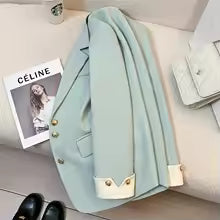 2024 Women Single Breasted Loose White Blazer Office Lady Loose Classic Coat Basic Suit Jacket Female Chic Outwear Clothing