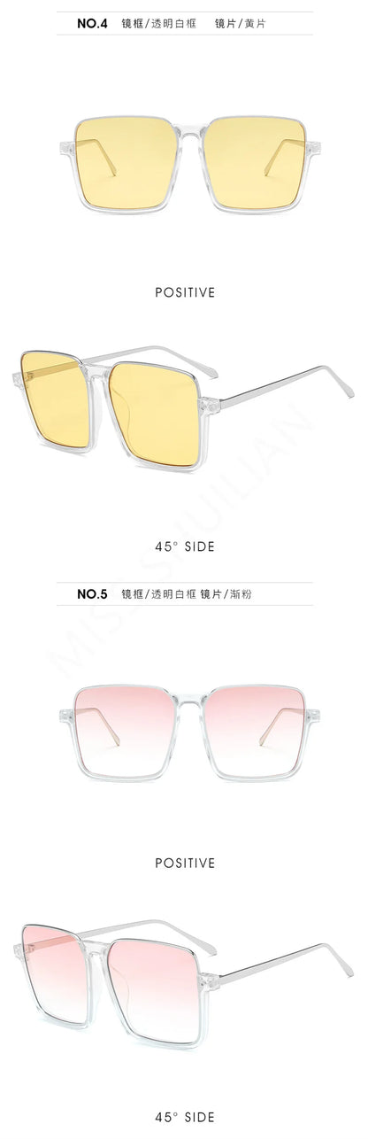 HCHES Luxury Square Sunglasses Women Men Fashion Oversize Siamese Sun Glasses Female Big Frame One Piece