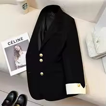 2024 Women Single Breasted Loose White Blazer Office Lady Loose Classic Coat Basic Suit Jacket Female Chic Outwear Clothing