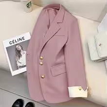 2024 Women Single Breasted Loose White Blazer Office Lady Loose Classic Coat Basic Suit Jacket Female Chic Outwear Clothing