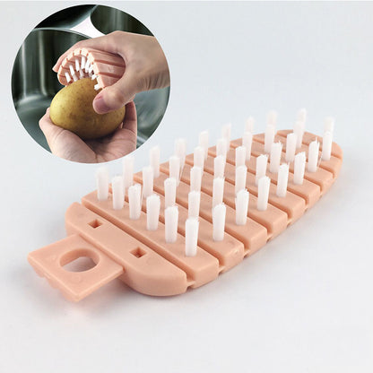 Flexible Vegetable &amp; Fruit Cleaning Brush - Fresh Produce Scrubber