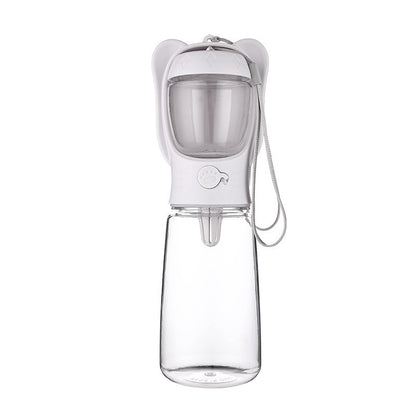 2-in-1 Dog Water Bottle - Portable Travel Bottle with Food Container