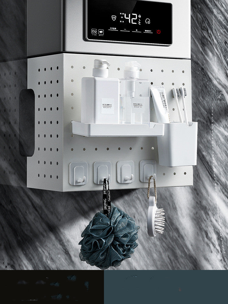 Wall Mounted Kitchen Organizer - No-Drill Storage Rack System