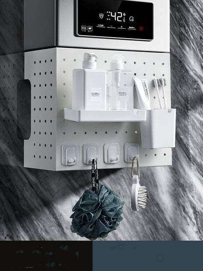Wall Mounted Kitchen Organizer - No-Drill Storage Rack System