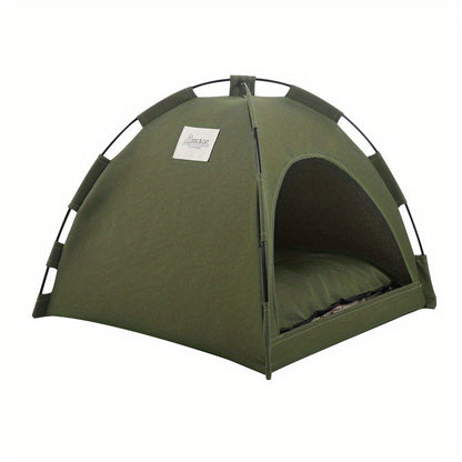 Cozy Cat Tent Bed - Portable Pet Cave with Self-Cooling Mat