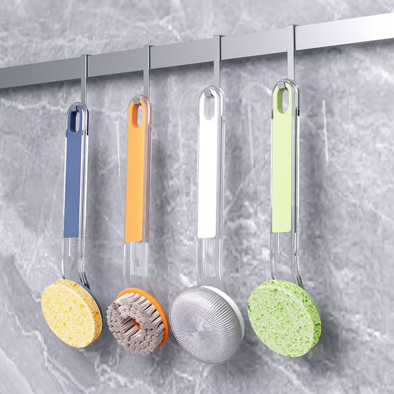 Long Handle Wok Cleaning Brush - Professional Kitchen Scrubber