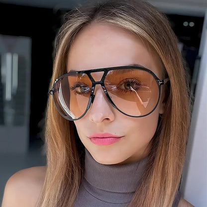 Retro Pilot Oversized Sunglasses