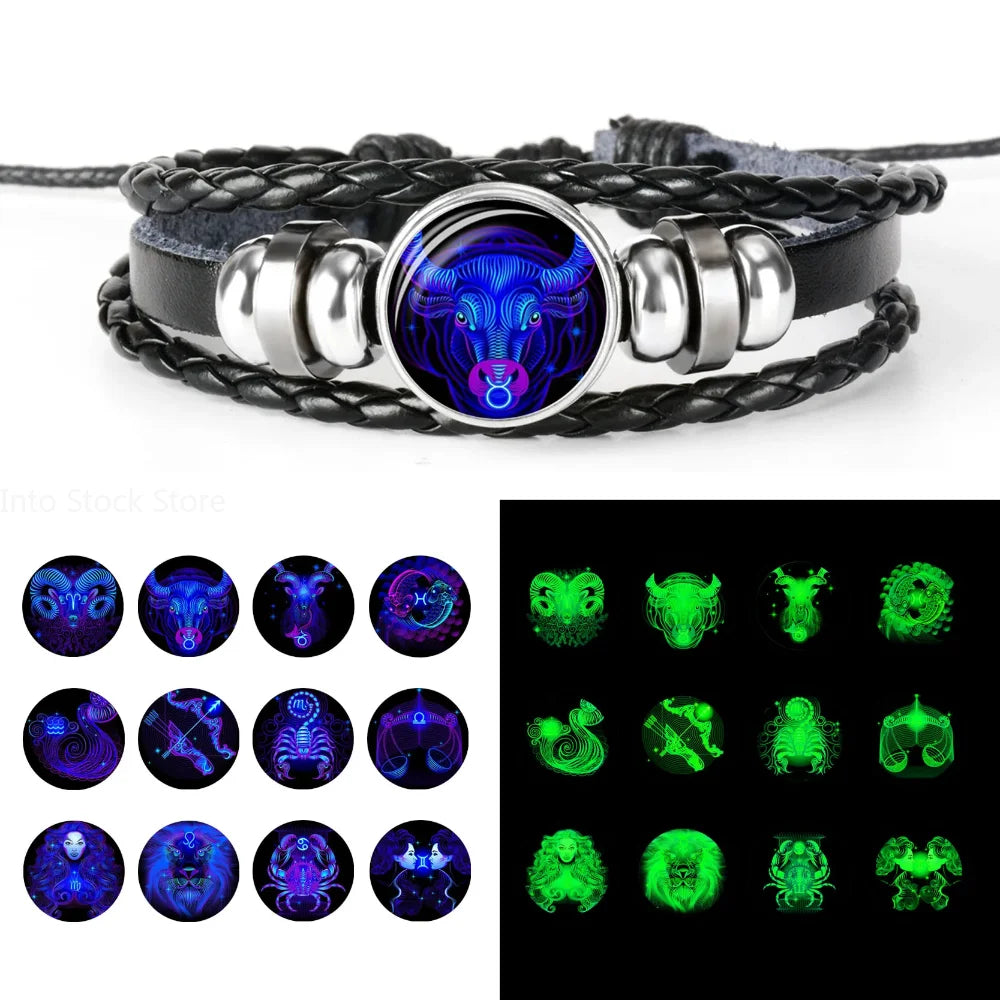 Zodiac Constellation Bracelet Braided Design Bracelet For Men Women Kids