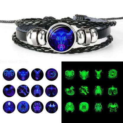 Zodiac Constellation Bracelet Braided Design Bracelet For Men Women Kids