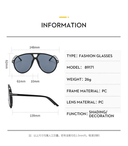 Retro Pilot Oversized Sunglasses
