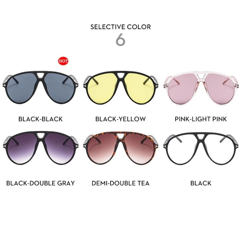 Retro Pilot Oversized Sunglasses